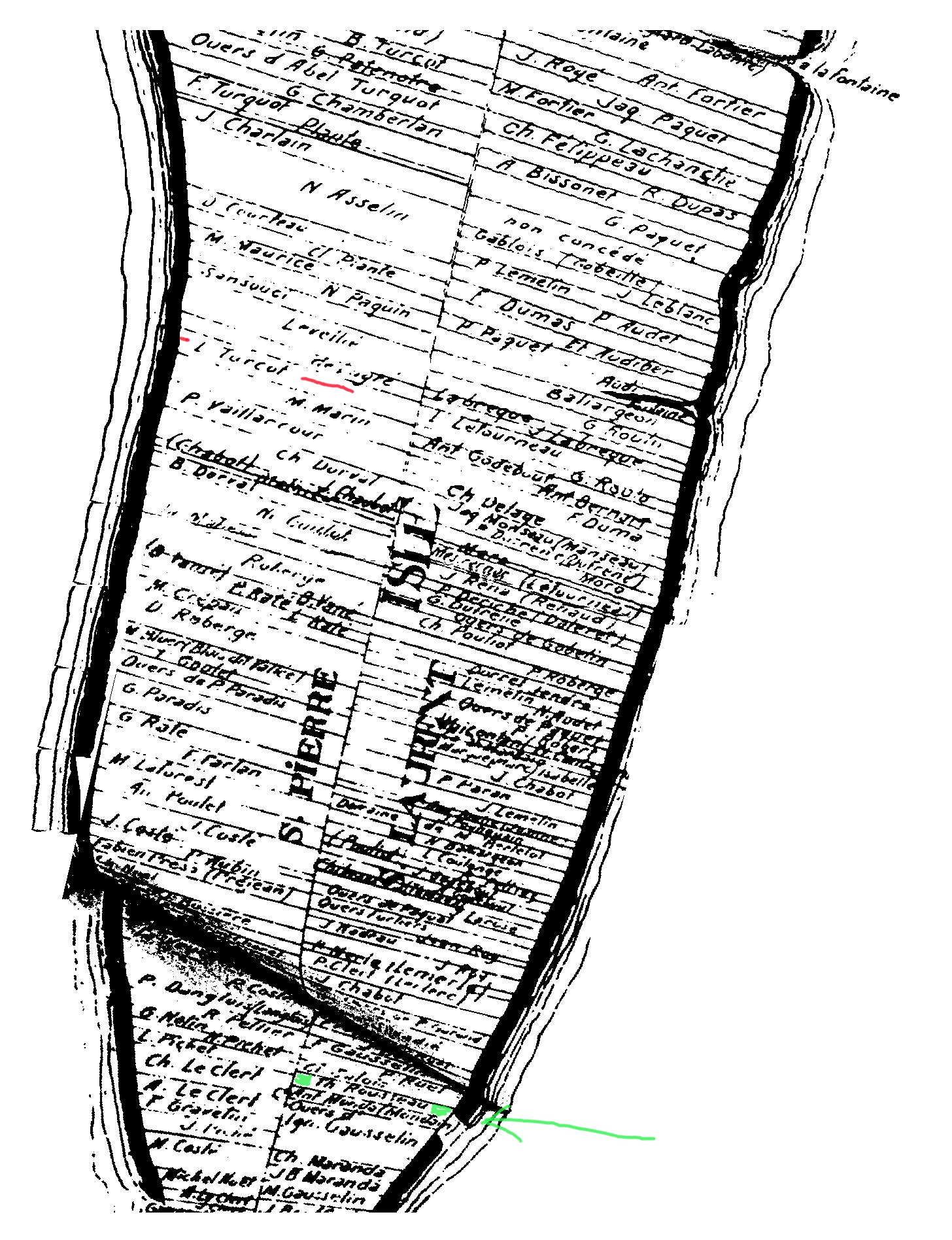 MAP of l'Ile d'Orléans WEST as produced by Sieur de Catalogne circa 1709